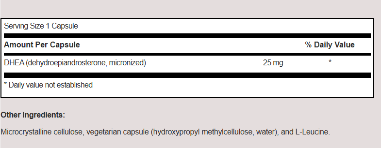 Blessome DHEA 25mg Dietary supplement 100 Capsules