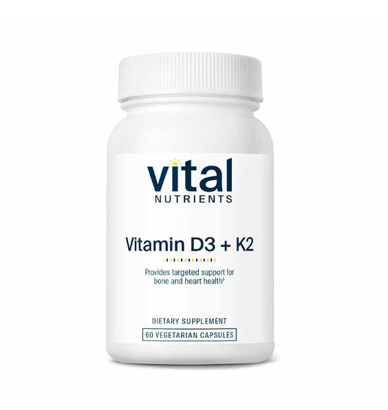 Vital Nutrients Vitamin D3 + K2 60Veg Capsules