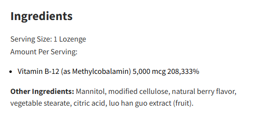 Designs For Health Vitamin B12 60Lozenges