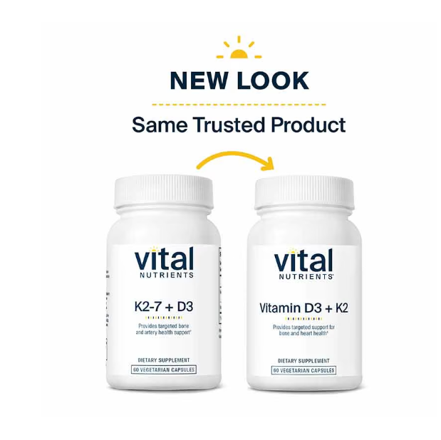 Vital Nutrients Vitamin D3 + K2 60Veg Capsules
