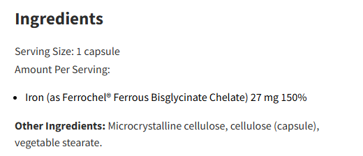 Designs For Health Ferrochel Iron Chelate 120Veg Capsules