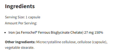 Designs For Health Ferrochel Iron Chelate 120Veg Capsules