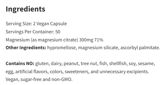  Vital Nutrients Magnesium (citrate) 150 Mg 100Veg Capsules