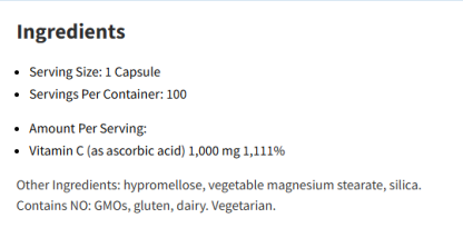 NutriDyn Vitamin C 1000  100Capsules
