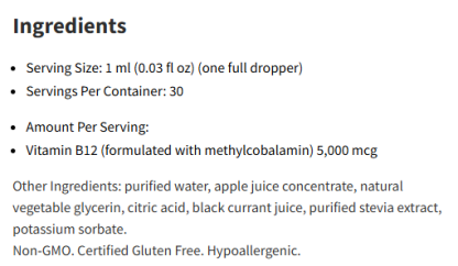 Pure Encapsulations B12 5000 Liquid 1Oz