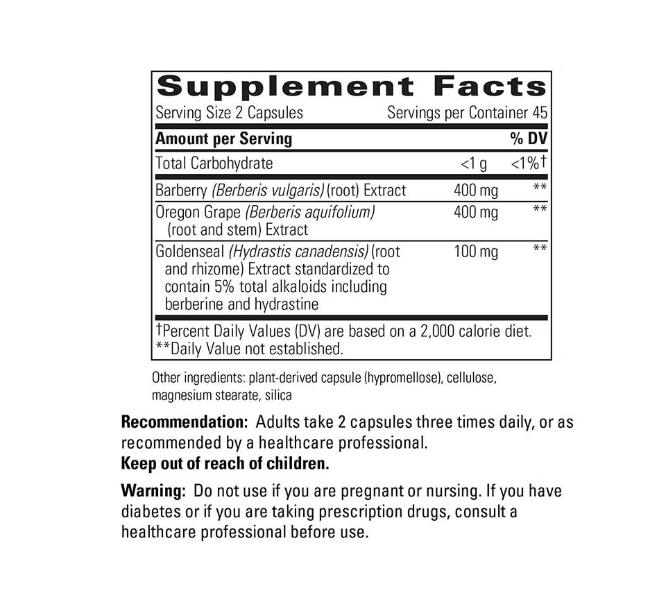 Integrative Therapeutics Berberine Complex 90Veg Capsules