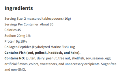 Vital Nutrients Marine Collagen Powder 10.58Oz