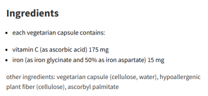 Pure Encapsulations Iron-C 60Capsules