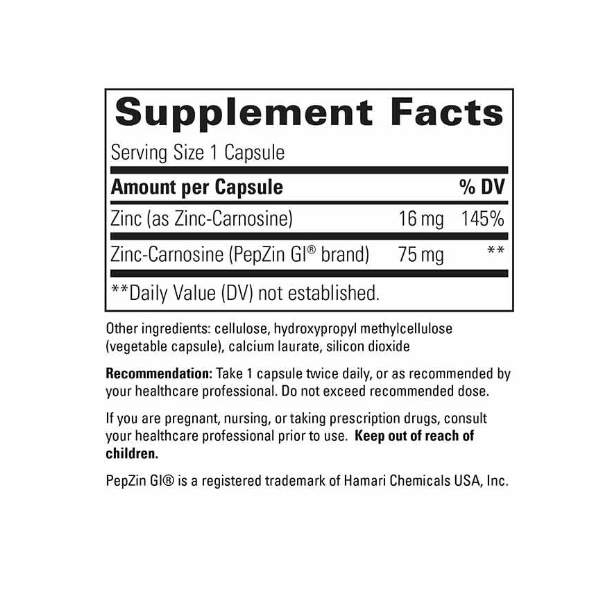 Integrative Therapeutics Zinc-Carnosine 60Veg Capsules