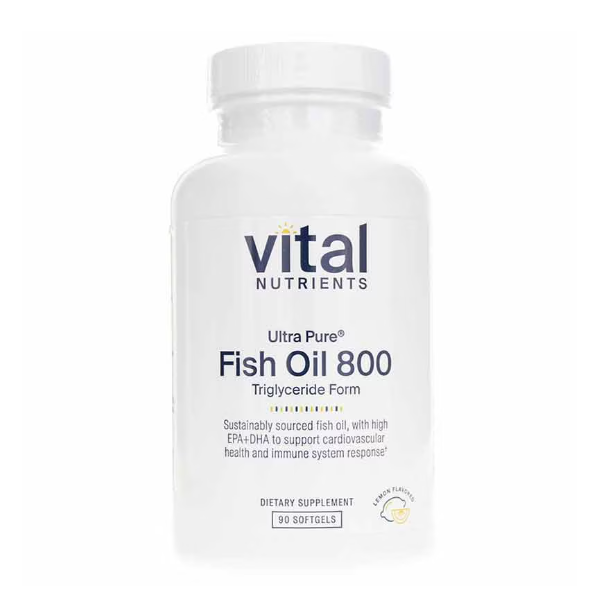 Vital Nutrients Ultra Pure Fish Oil 800 Triglyceride Form 90Capsules