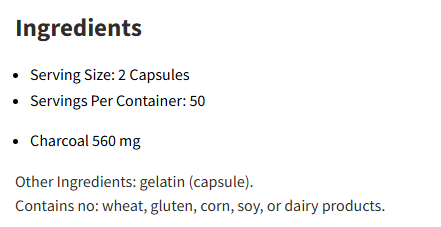  Integrative Therapeutics Activated Charcoal 100Capsules