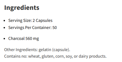  Integrative Therapeutics Activated Charcoal 100Capsules