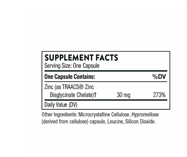 Thorne Zinc Bisglycinate 30 Mg 60Capsules