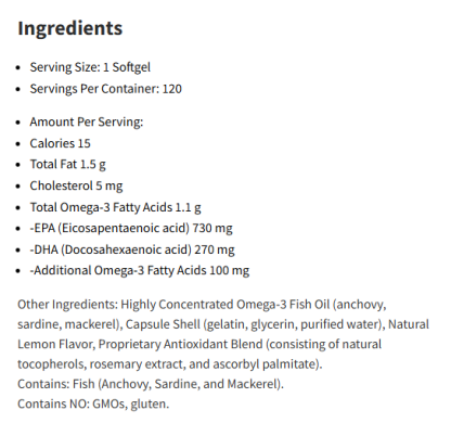 NutriDyn Omega Pure EPA-DHA 1000 120Softgels