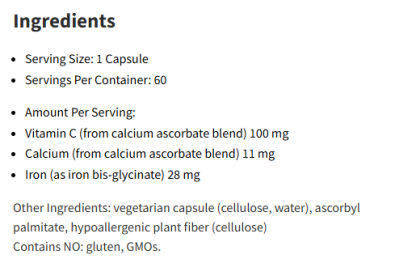 Pure Encapsulations OptiFerin-C 60Capsules