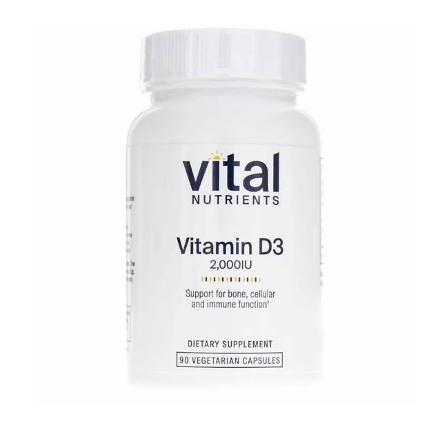 Vital Nutrients Vitamin D3 2000 IU 90Veg Capsules