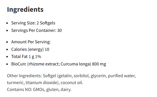 NutriDyn Curcumin 400x  60 Softgels