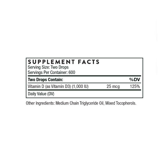 Thorne Vitamin D Liquid  1Oz