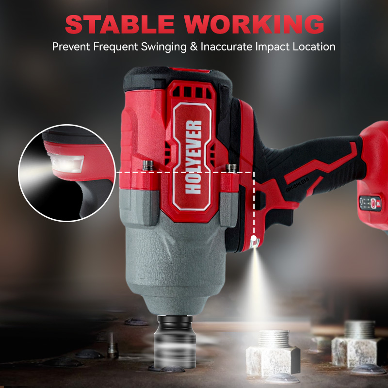 Holyever 21V 2000N·m Brushless Cordless Impact Wrench, 1/2" Chuck, Variable Speed Electric Wrench with 2x6.0Ah Makita 21V Li-Ion Batteries