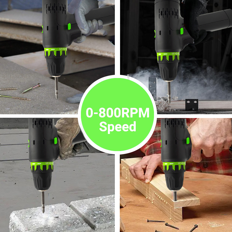 12V Cordless Drill Driver Set with 10 Screwdriver Bits, Type-C Charge, Twisted Drill Bits, Magnetic Bit, All-in-One Portable Repair Tool Kit for Household