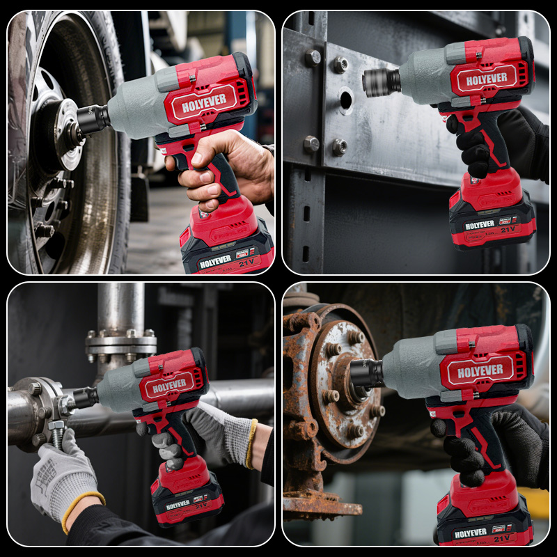 Holyever 21V 2000N·m Brushless Cordless Impact Wrench, 1/2" Chuck, Variable Speed Electric Wrench with 2x6.0Ah Makita 21V Li-Ion Batteries