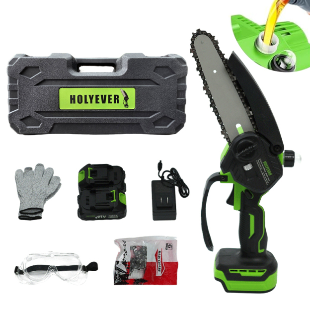 Holyever 6-Inch Brushless Electric Chainsaw,  with 1x1500mAh Makita 21V Li-Ion Battery, Handheld Pruning Saw for Tree Branches, Yard, Home & Garden
