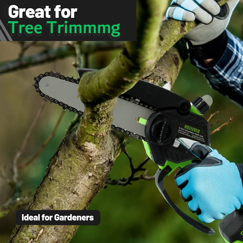 Holyever 6-Inch Brushless Electric Chainsaw,  with 1x1500mAh Makita 21V Li-Ion Battery, Handheld Pruning Saw for Tree Branches, Yard, Home & Garden