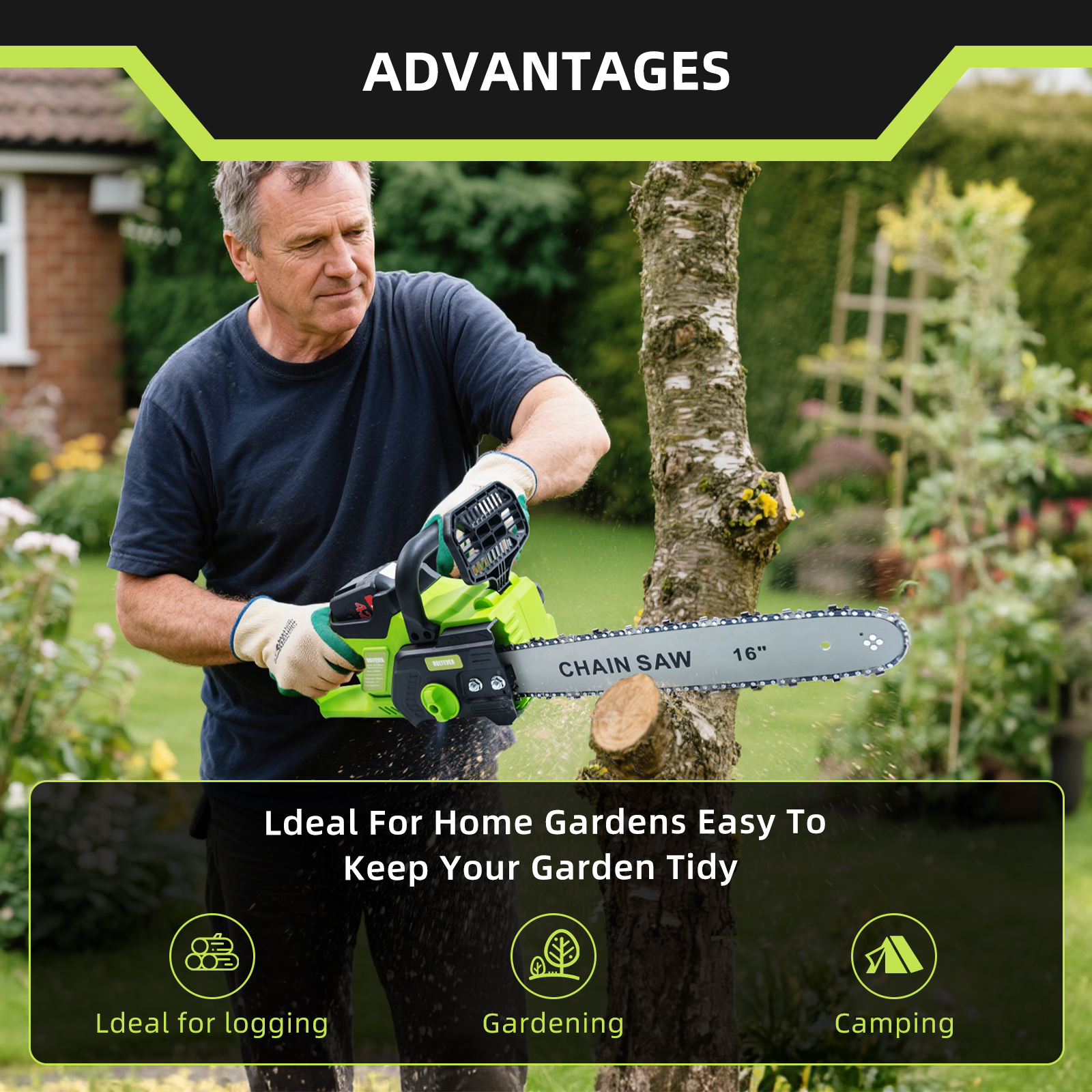HOLYEVER 42V 16-Inch Brushless Cordless Chainsaw-Holyever