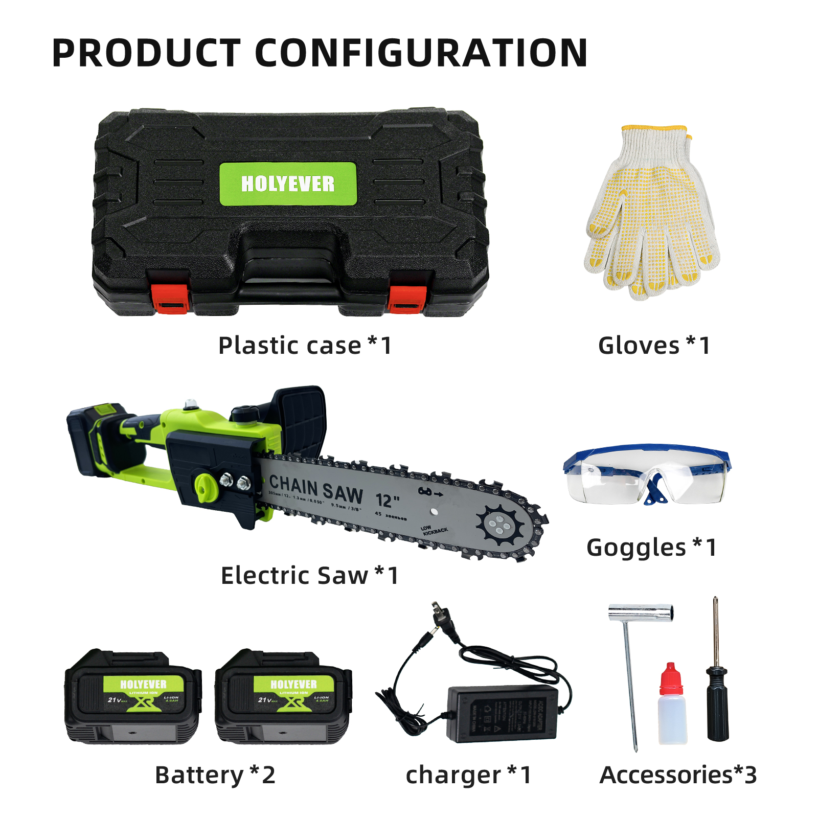 HOLYEVER 12-inch Brushless Electric Chainsaw-Holyever