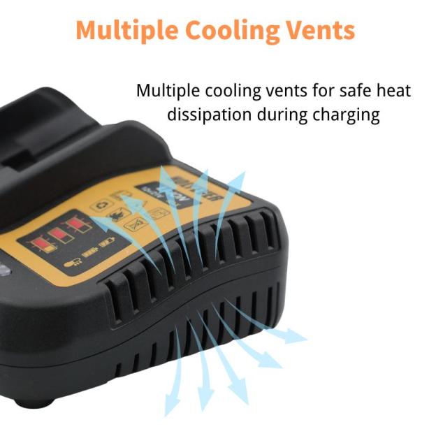12/21V Fast Charging Lithium Battery Charger, Replacement Cordless Tool Adapter, Compatible with 20V MAX Batteries, Fits DeWalt Battery Charger