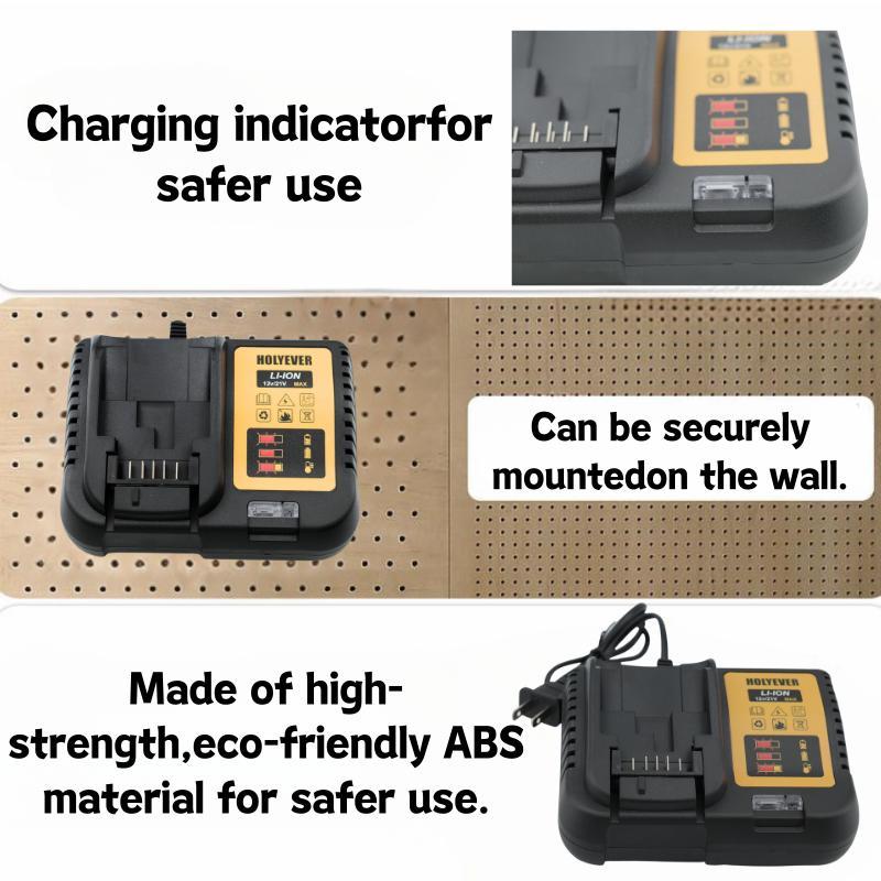 12/21V Fast Charging Lithium Battery Charger, Replacement Cordless Tool Adapter, Compatible with 20V MAX Batteries, Fits DeWalt Battery Charger
