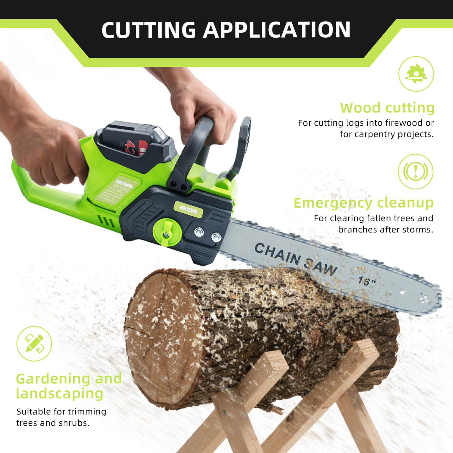 HOLYEVER 42V 16-Inch Brushless Cordless Chainsaw-Holyever