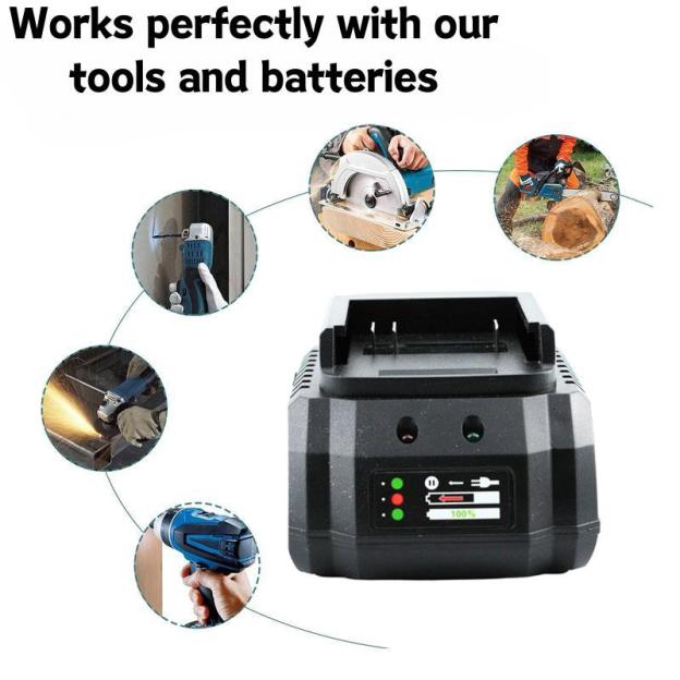 21V Fast Charging Lithium Battery Charger, Replacement Adapter for Power Tools, Compatible with 21V Li-ion Battery Packs & Makita Chargers