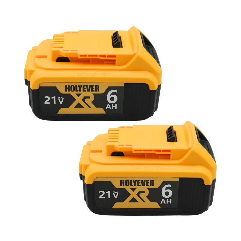 21V 6000mAh Lithium Battery 2-Pack for Cordless Tools, Compatible with DeWalt, Durable, Safe & Long-Lasting with Multi-Protection