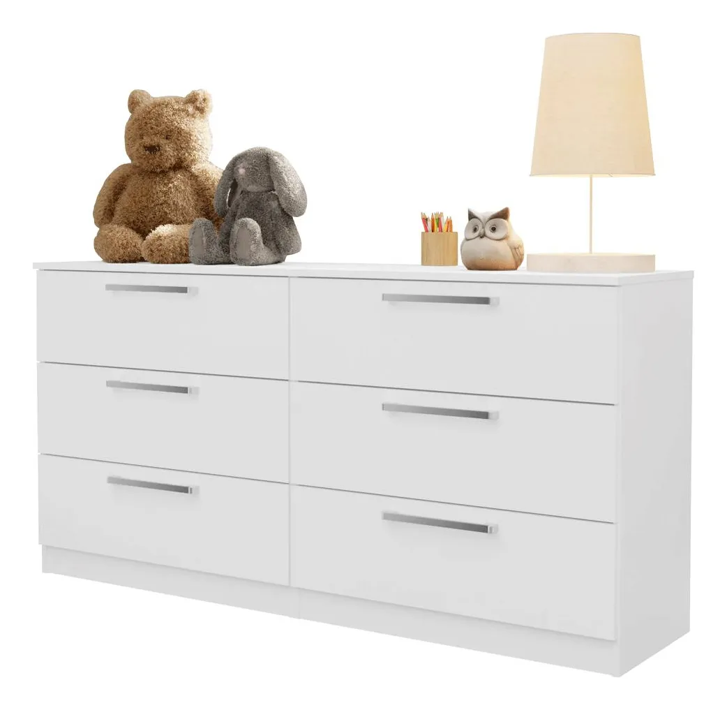 Cómoda infantil con 6 cajones blanca 3435 Madesa