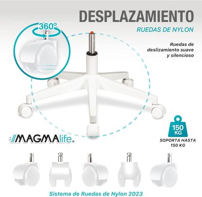 MAGMALIFE Silla Ergonómica de Escritorio con Respaldo de Malla Transpirable, Moderna y Elegante, Silla Giratoria con Soporte Lumbar y Cómodos Descansabrazos (Azul Cerúleo)