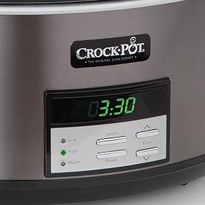Crock-Pot Black Stainless Collection - Olla de cocci&oacute;n lenta programable