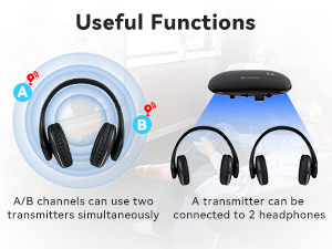 Un transmisor se puede conectar a 2 auriculares