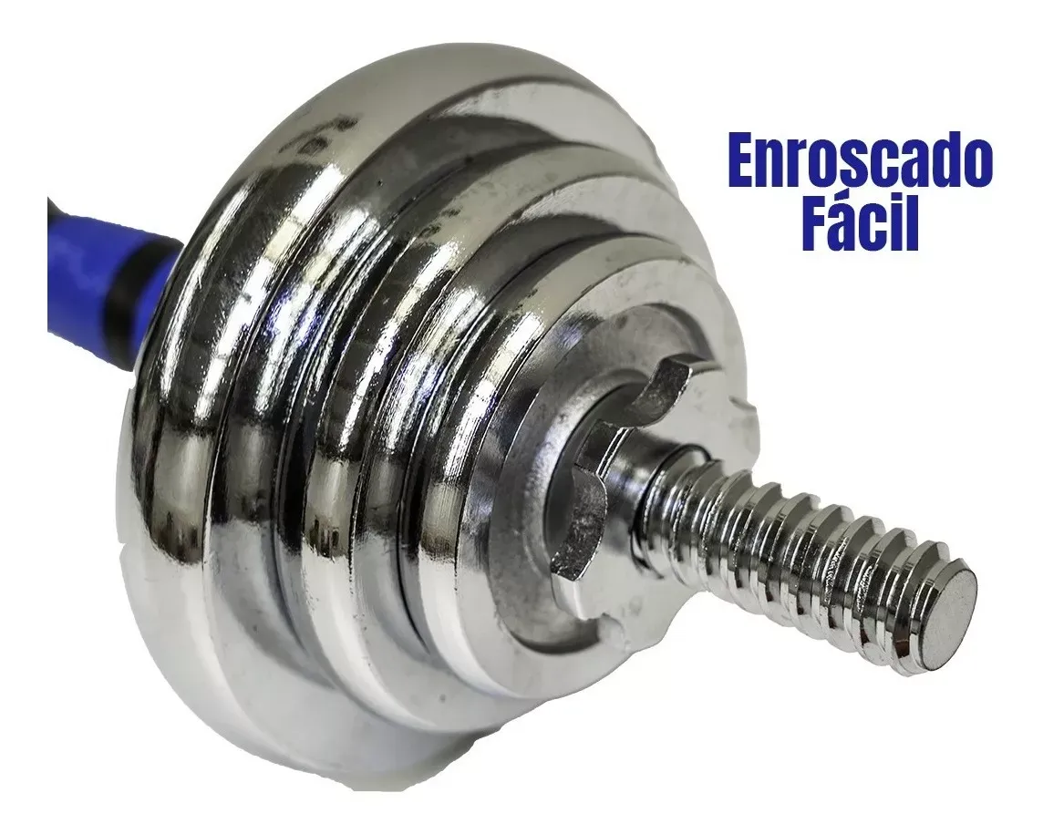 Kit Mancuernas Pesas - Barra Discos Ejercicio Gym 30kg/60lb