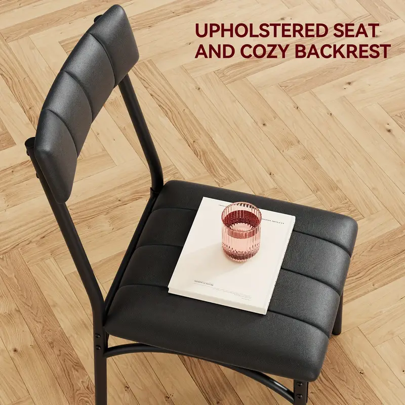 Conjunto de mesa de comedor rectangular de 5 piezas con sillas tapizadas para 4, mesa de comedor moderna de altura de mostrador y sillas para cocina, desayunador, sala de estar, espacio peque&ntilde;o detalles 2