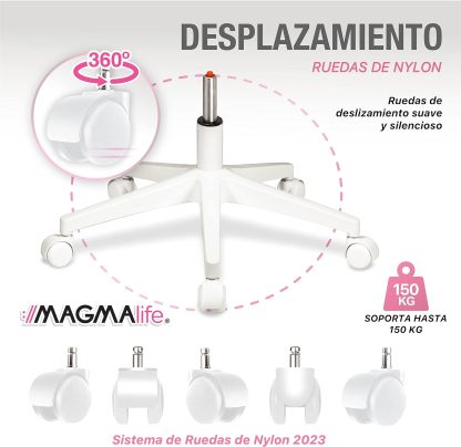 MAGMALIFE Silla Ergonómica de Escritorio con Respaldo de Malla Transpirable, Moderna y Elegante, Silla Giratoria con Soporte Lumbar y Cómodos Descansabrazos (Azul Cerúleo)