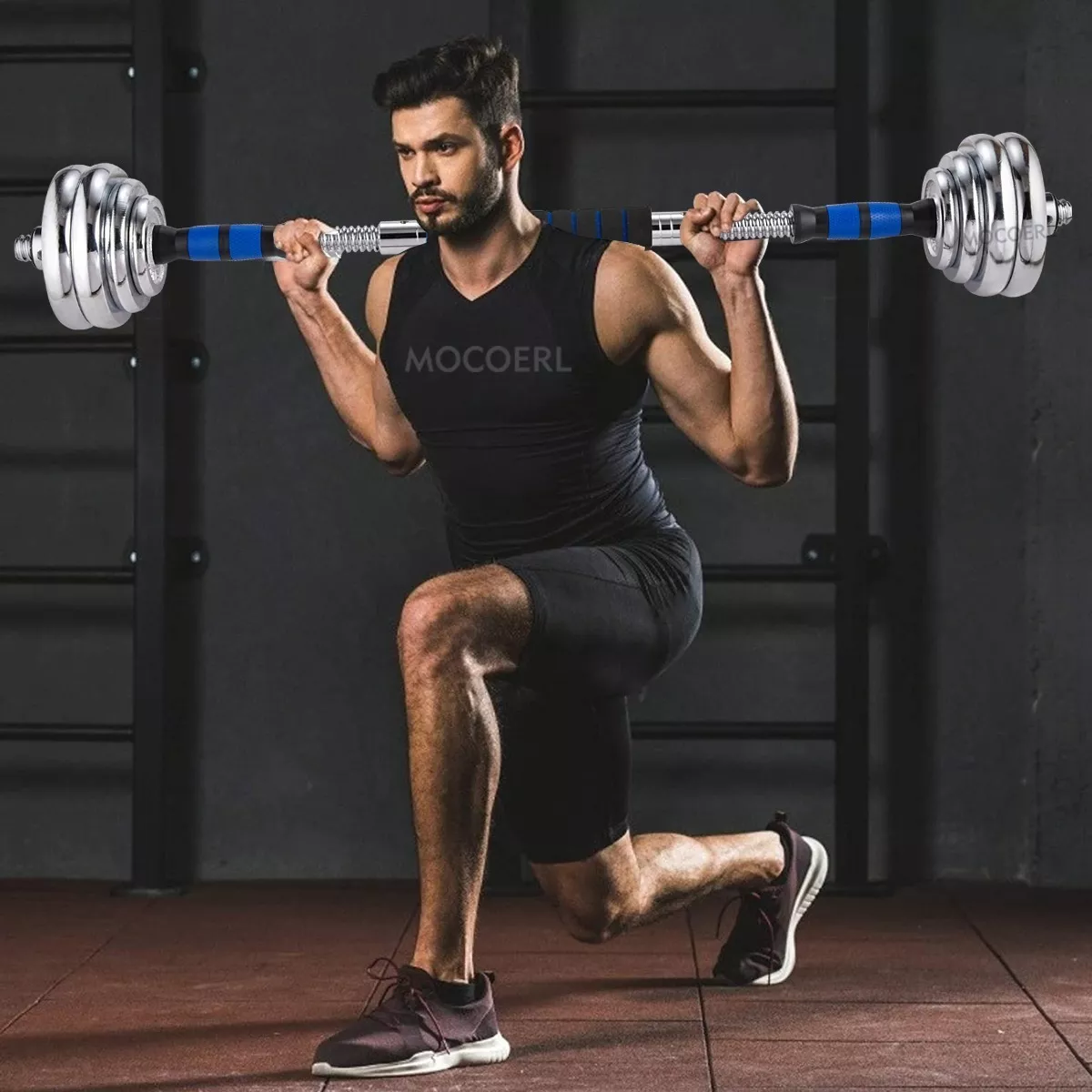 Kit Mancuernas Pesas - Barra Discos Ejercicio Gym 30kg/60lb