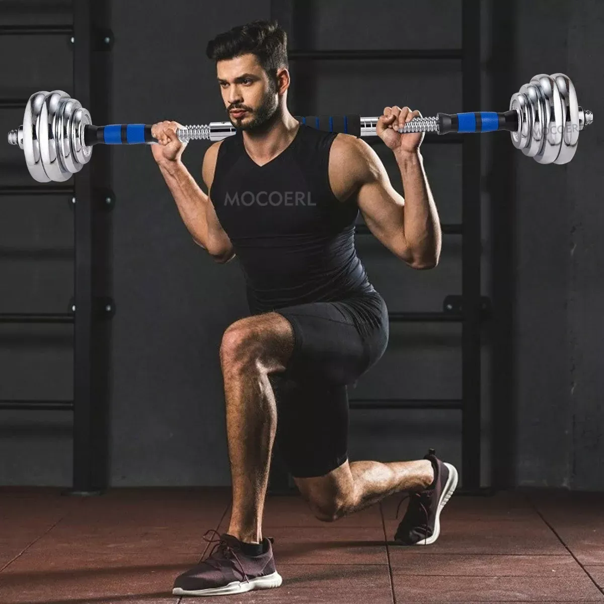 Kit Mancuernas Pesas - Barra Discos Ejercicio Gym 30kg/60lb