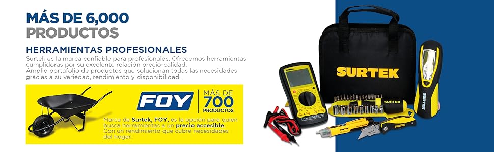 Surtek, herramientas, profesionales, ferretero, llaves, cajas, pinzas