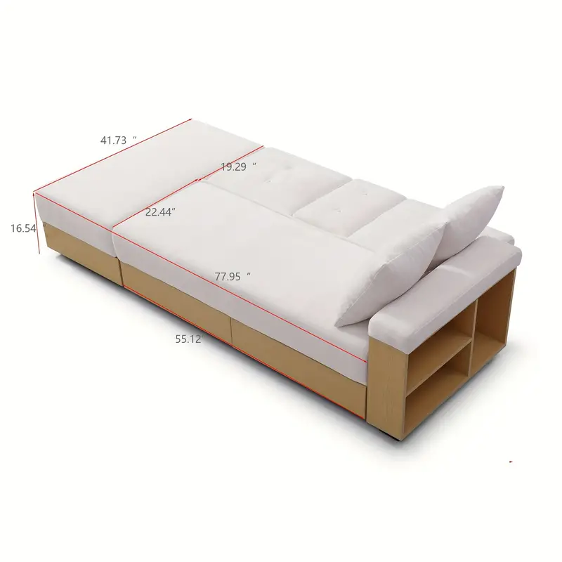 Sofá    , sofá   plegable multifuncional,   de almacenamiento y   de sofá con   y cajón, mesa abatible   portavasos    ,  ,  ,     detalles 5