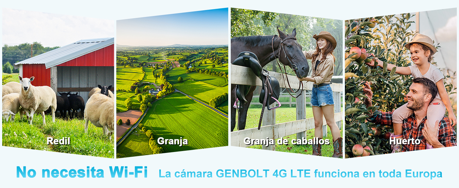 No necesita WiFi, GENBOLT 4g c&aacute;mara de seguridad solar 