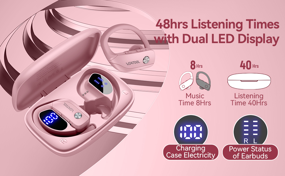 Tiempos de escucha de 48 horas con pantalla LED dual