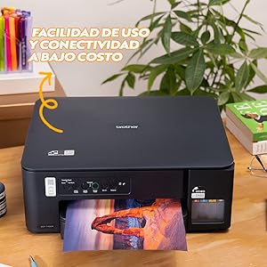 BROTHER,Impresora Multifuncional 3 en 1,Tinta a Color,Tecnología InkBenefit Tank,Wi-Fi,Recargable