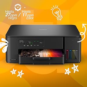 BROTHER,Impresora Multifuncional 3 en 1,Tinta a Color,Tecnología InkBenefit Tank,Wi-Fi,Recargable