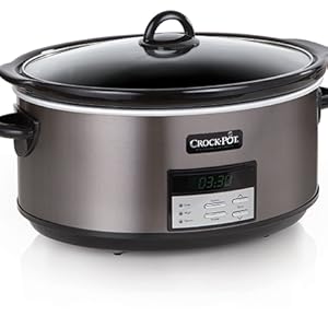 Crock-Pot Black Stainless Collection - Olla de cocci&oacute;n lenta programable